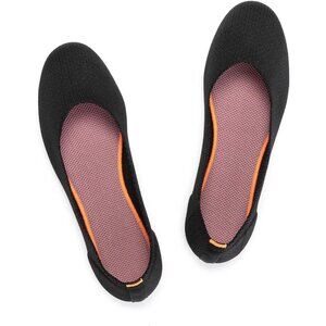 Frank Mully Women’s Black Knit Fabric Round Toe Slip On Ballet Flat Shoes
